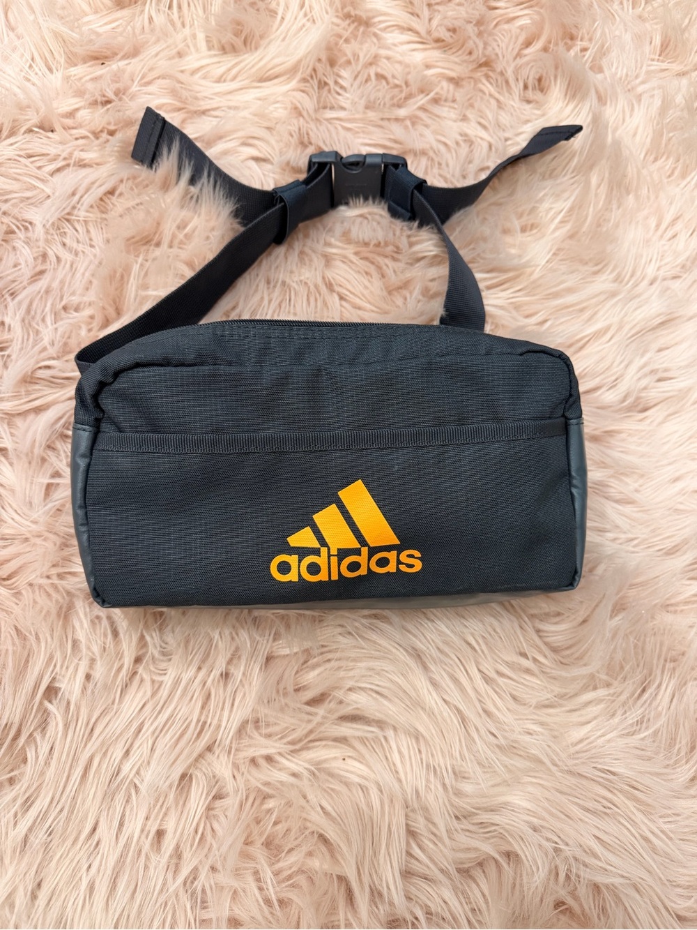 adidas Black Belt Bag with Yellow Logo